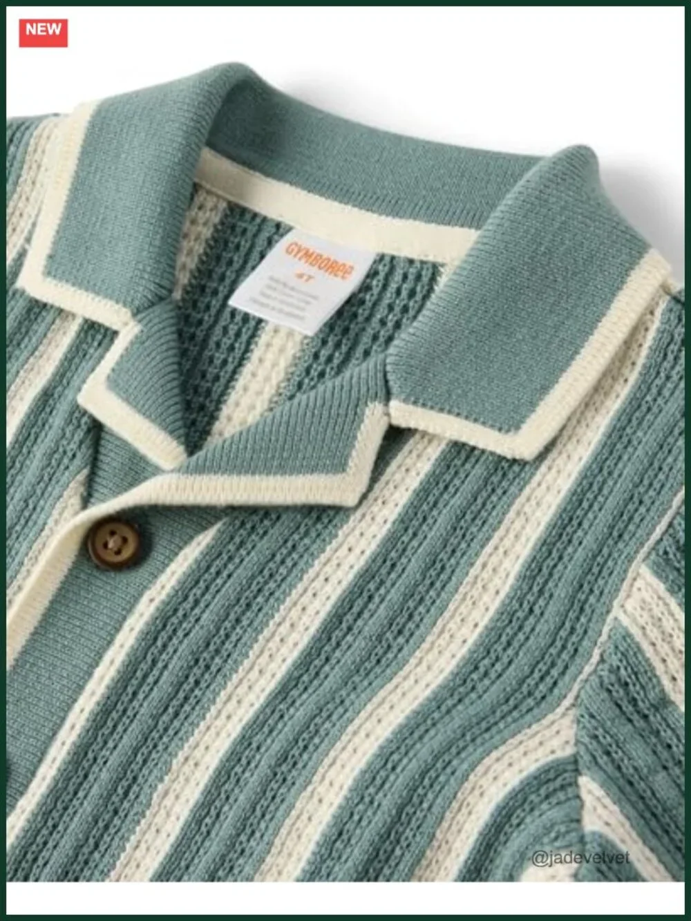 Boys' Notch Collar Striped Short Sleeve Polo Shirt